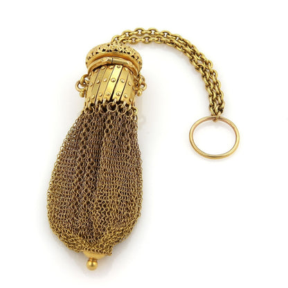 Cork Screw Top 21k Gold Antique Mesh Purse Bag