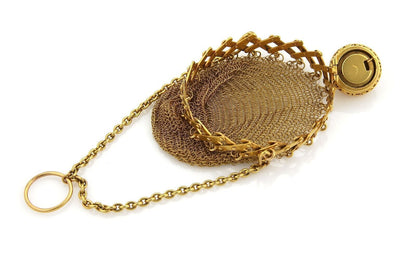 Cork Screw Top 21k Gold Antique Mesh Purse Bag