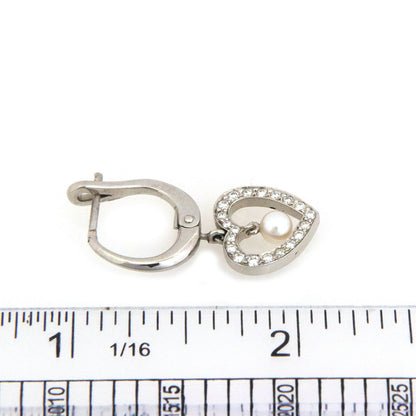 Tiffany & Co. Diamond Pearls Platinum Hoop Top Hearts Dangle Earrings