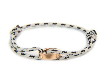 Louis Vuitton France Empreinte 18k Pink Gold Charm Black & White Cord Bracelet