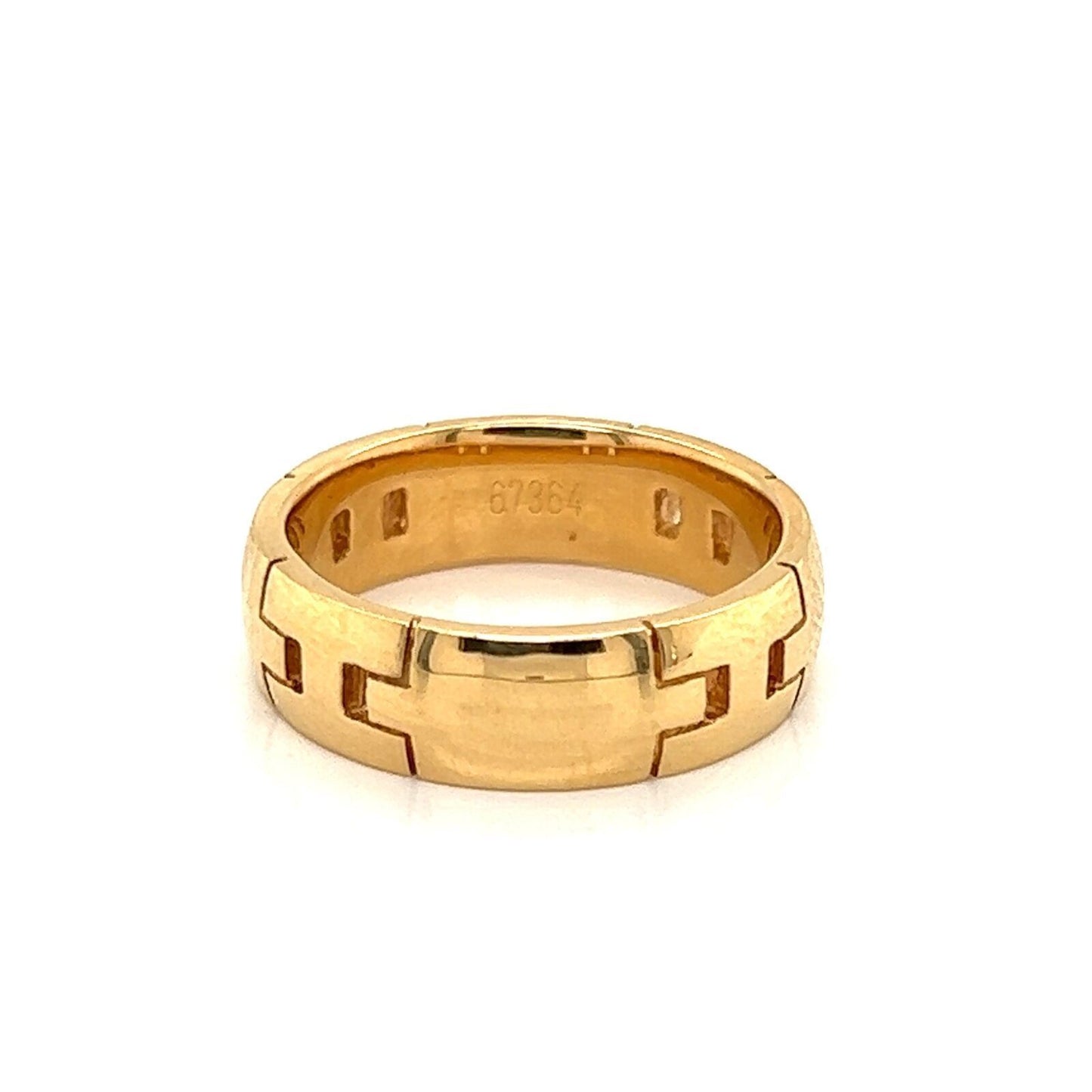 Hermes Hercules H Logo 18k Yellow Gold Band Ring - Size 5