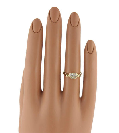 Tiffany & Co. Peretti Diamond 18k Yellow Gold Contour Bean Ring - Size 5