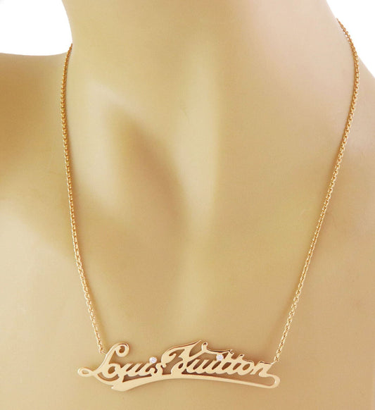 Louis Vuitton Signature Diamond 18k Yellow Gold Necklace