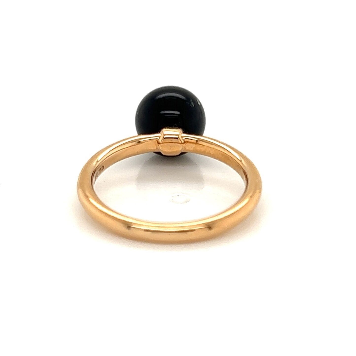 Tiffany & Co. HardWear Onyx Ball 18k Rose Gold Solitaire Ring - Size 4