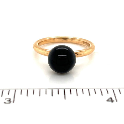 Tiffany & Co. HardWear Onyx Ball 18k Rose Gold Solitaire Ring - Size 4