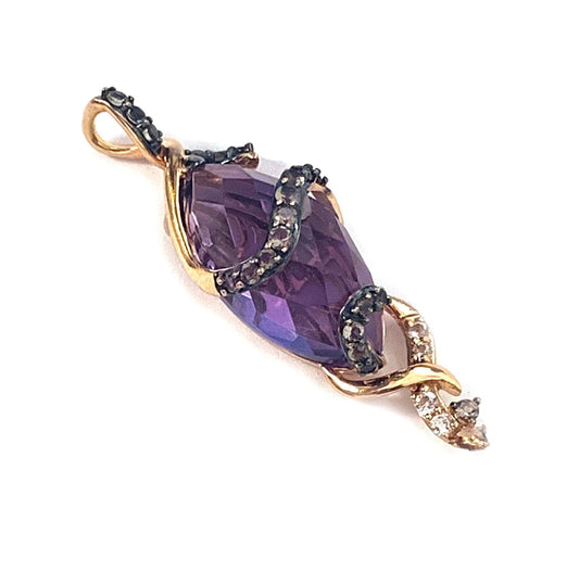 Le Vian Crazy Collection Amethyst & Multi Gems 14k Rose Gold Charm Pendant