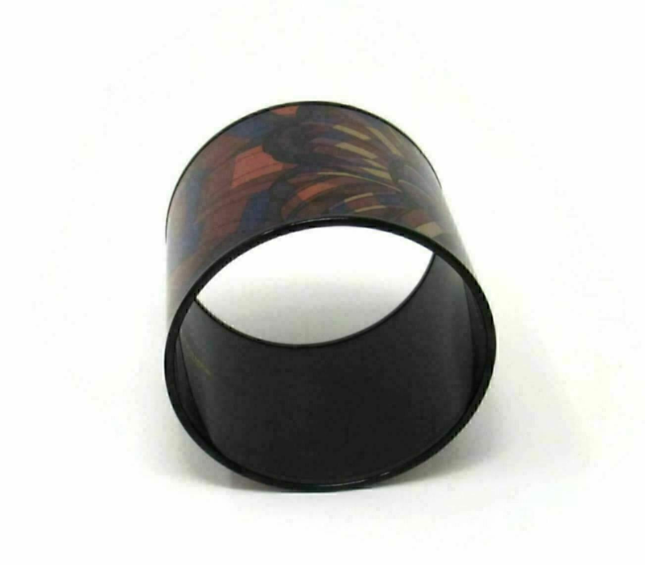 Hermès Rubans de Cheval Abstract Mosaic PVD Wide Enamel Bangle Bracelet
