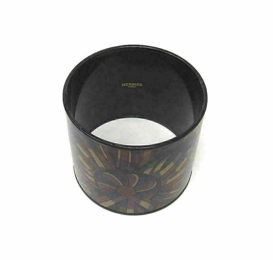 Hermès Rubans de Cheval Abstract Mosaic PVD Wide Enamel Bangle Bracelet