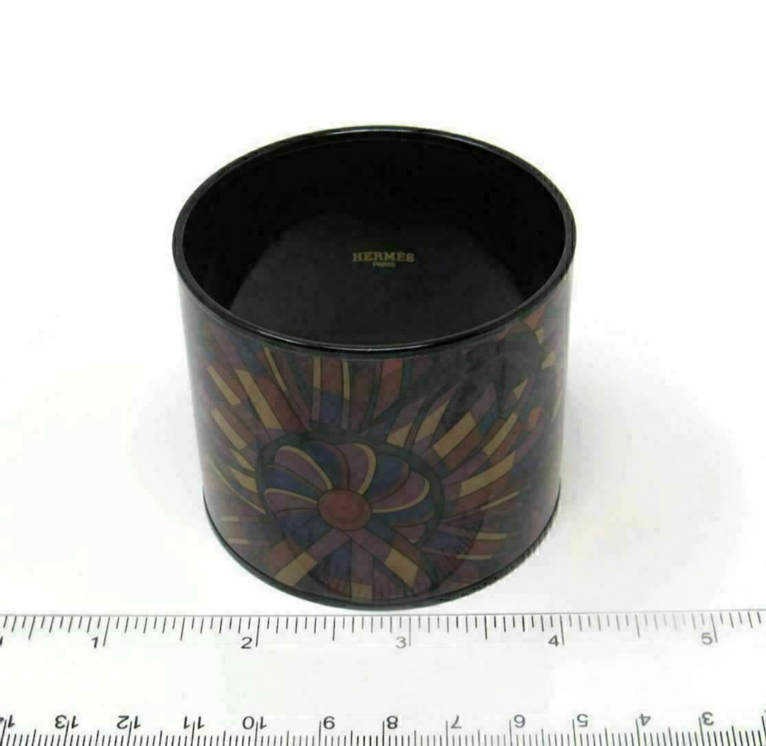 Hermès Rubans de Cheval Abstract Mosaic PVD Wide Enamel Bangle Bracelet