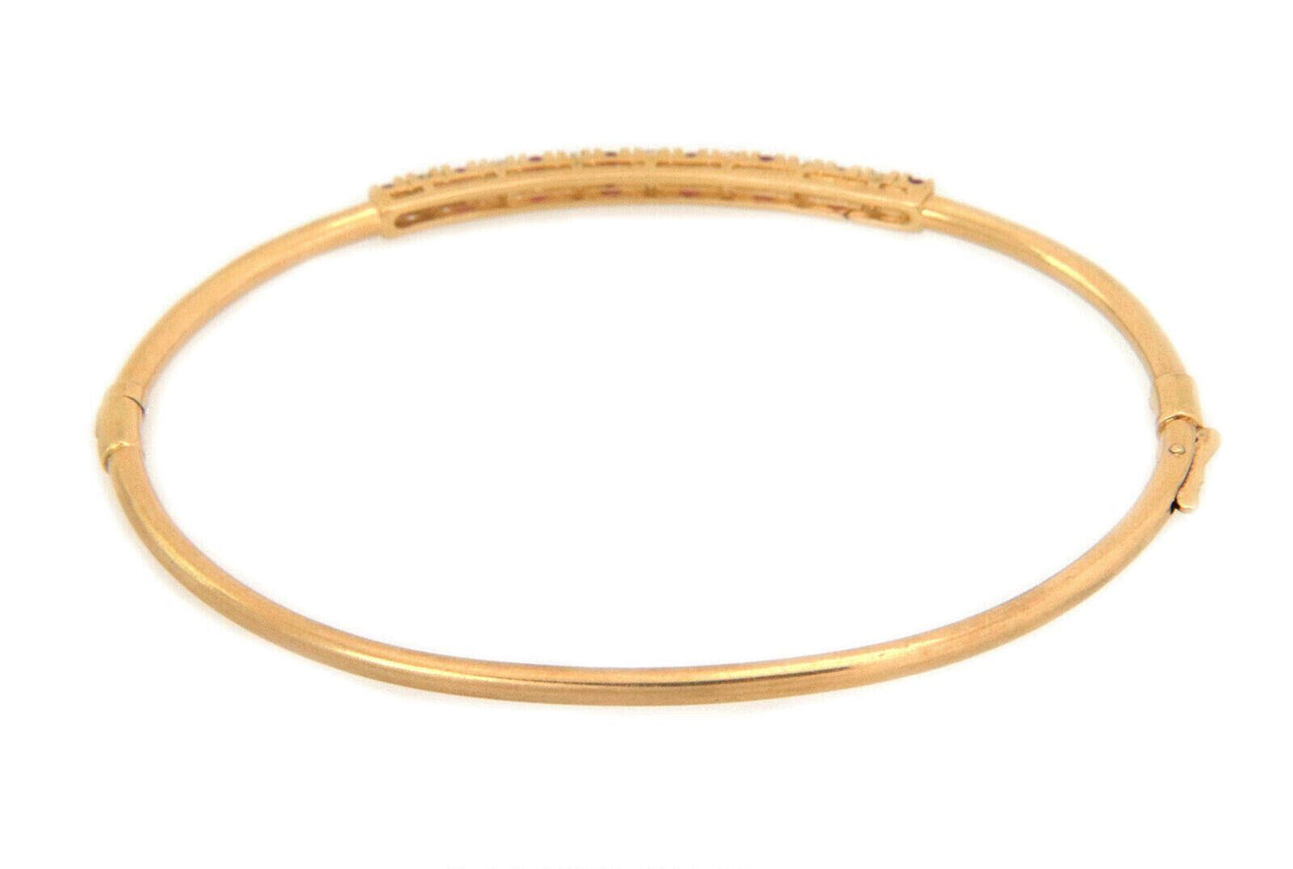 Ruby & Diamond 14k Yellow Gold Bangle Bracelet