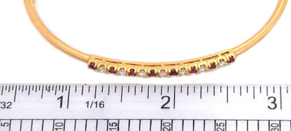 Ruby & Diamond 14k Yellow Gold Bangle Bracelet