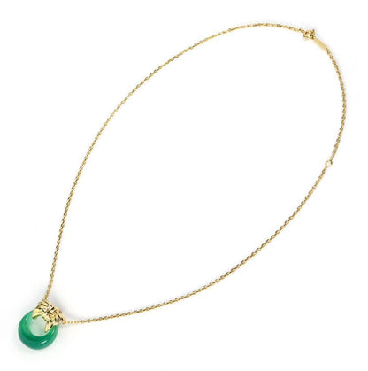 Van Cleef & Arpels Green Onyx 18k Yellow Gold Wreath Pendant Necklace