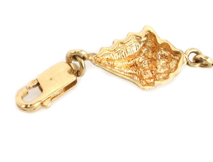 Eight Conch Seashell 14k Yellow Gold Charm Bracelet