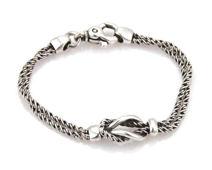 Tiffany & Co. Sterling Silver Sailor Knot Double Woven Chain Bracelet
