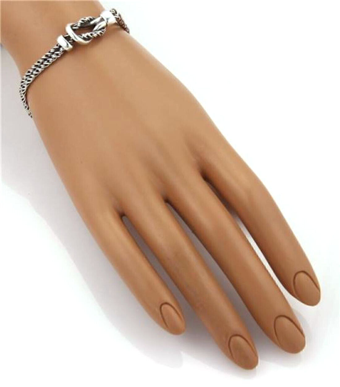 Tiffany & Co. Sterling Silver Sailor Knot Double Woven Chain Bracelet