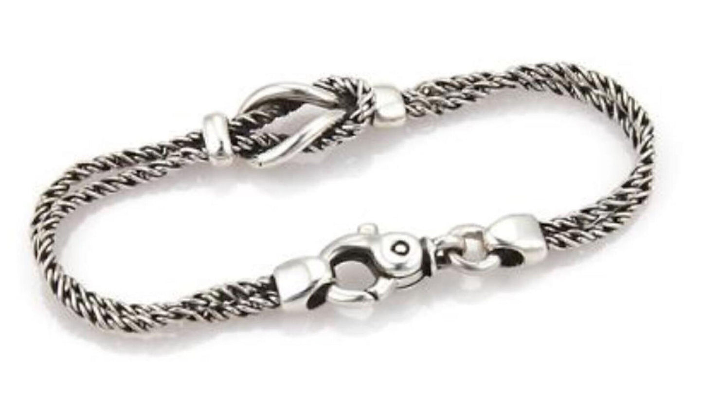 Tiffany & Co. Sterling Silver Sailor Knot Double Woven Chain Bracelet