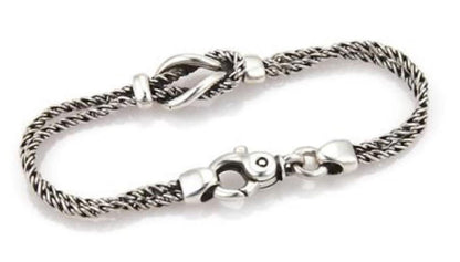 Tiffany & Co. Sterling Silver Sailor Knot Double Woven Chain Bracelet