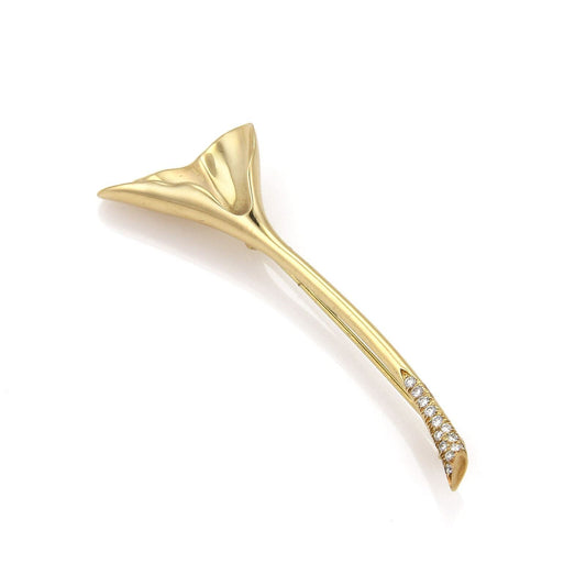 Tiffany & Co. Diamond Ginkgo Lilly 18k Yellow Gold Floral Brooch Pin