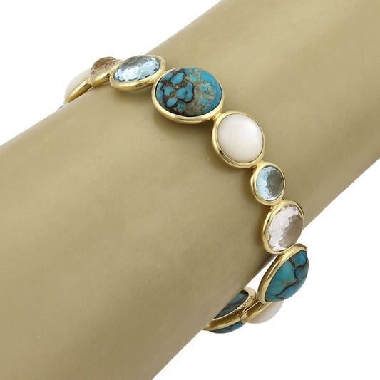 Ippolita Rock Candy Gemstone 18k Yellow Gold Bangle Bracelet