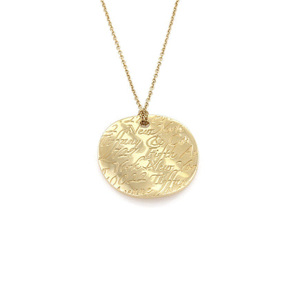 Tiffany & Co. Notes 18k Yellow Gold Round Wave Pendant Necklace