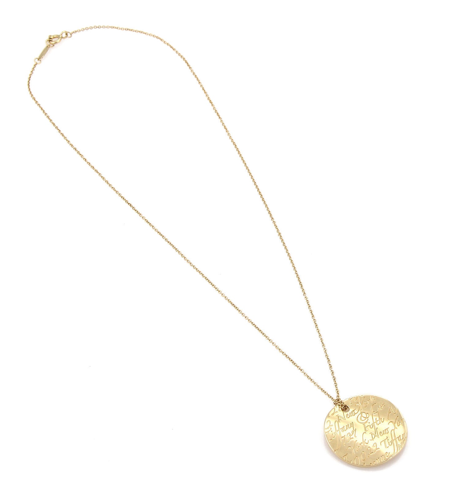 Tiffany & Co. Notes 18k Yellow Gold Round Wave Pendant Necklace