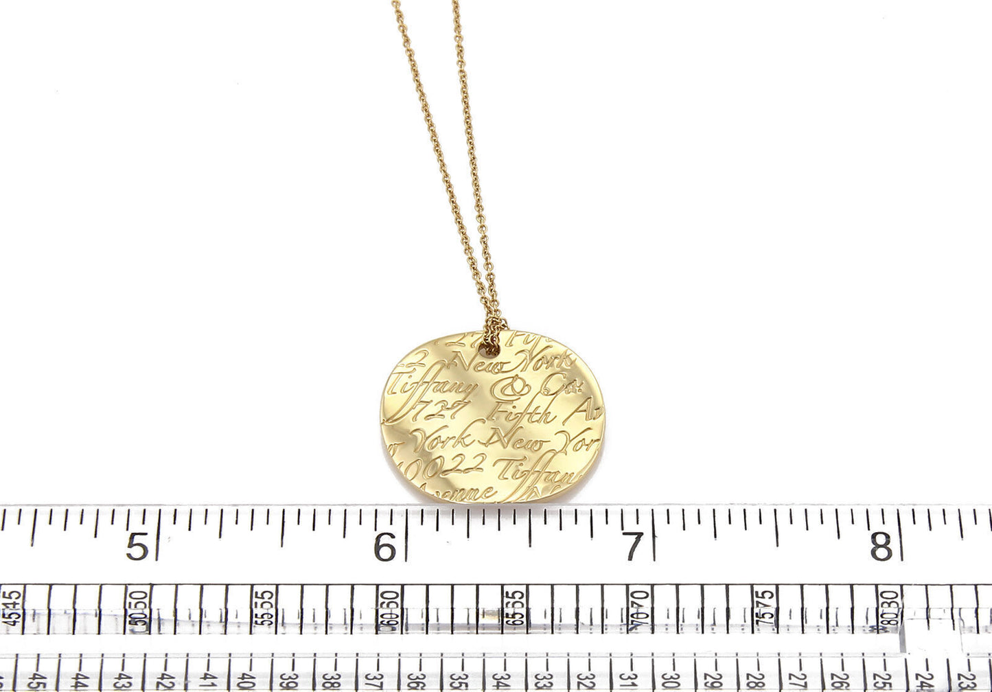 Tiffany & Co. Notes 18k Yellow Gold Round Wave Pendant Necklace