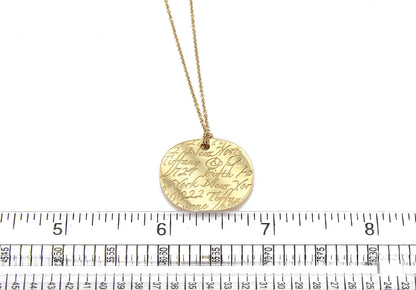 Tiffany & Co. Notes 18k Yellow Gold Round Wave Pendant Necklace