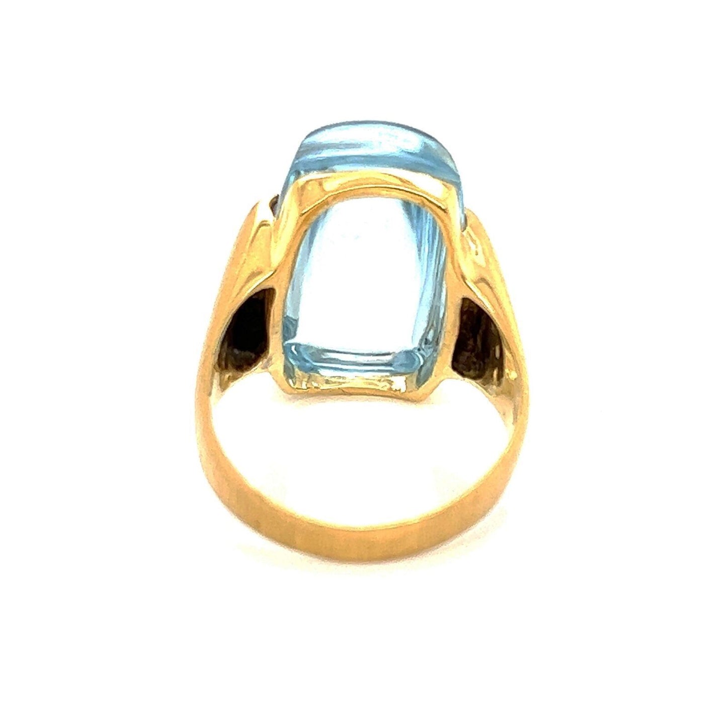 H.Stern Blue Topaz 18k Yellow Gold Rectangle Shape Ring - Size 8