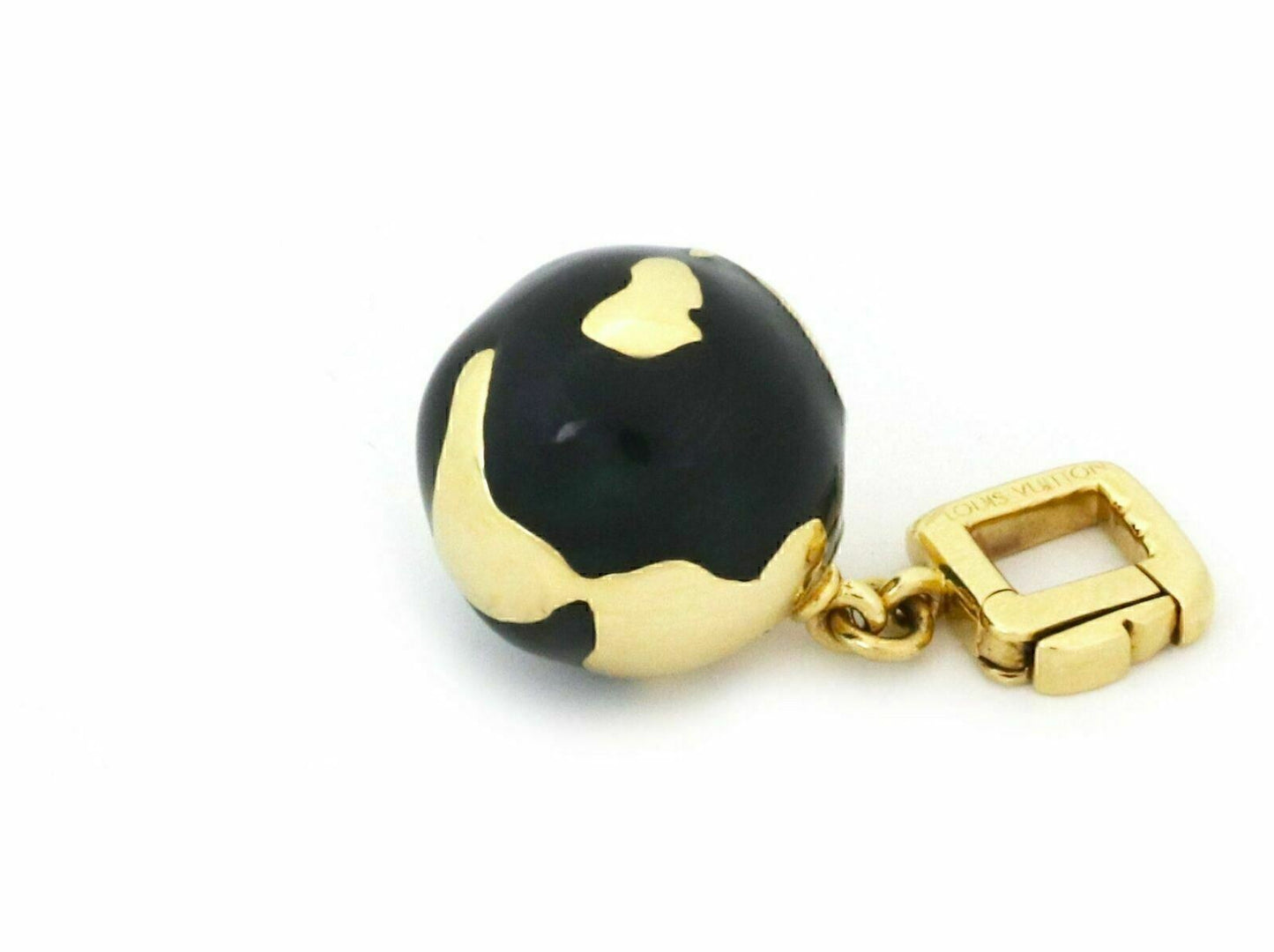 Louis Vuitton Enamel 18k Yellow Gold Globe Charm Pendant