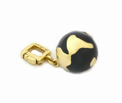 Louis Vuitton Enamel 18k Yellow Gold Globe Charm Pendant