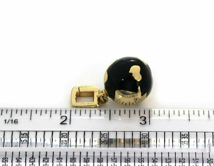 Louis Vuitton Enamel 18k Yellow Gold Globe Charm Pendant