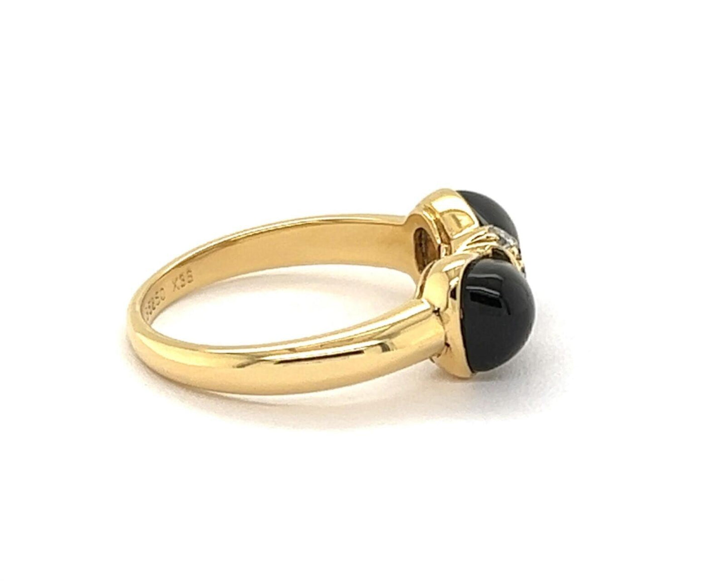 Van Cleef & Arpels Diamond Onyx 18k Yellow Gold Bow Ring - Size 6