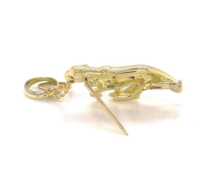 Cartier Panther Trinity 18k Tri-Color Gold Dangle Charm Pin Brooch