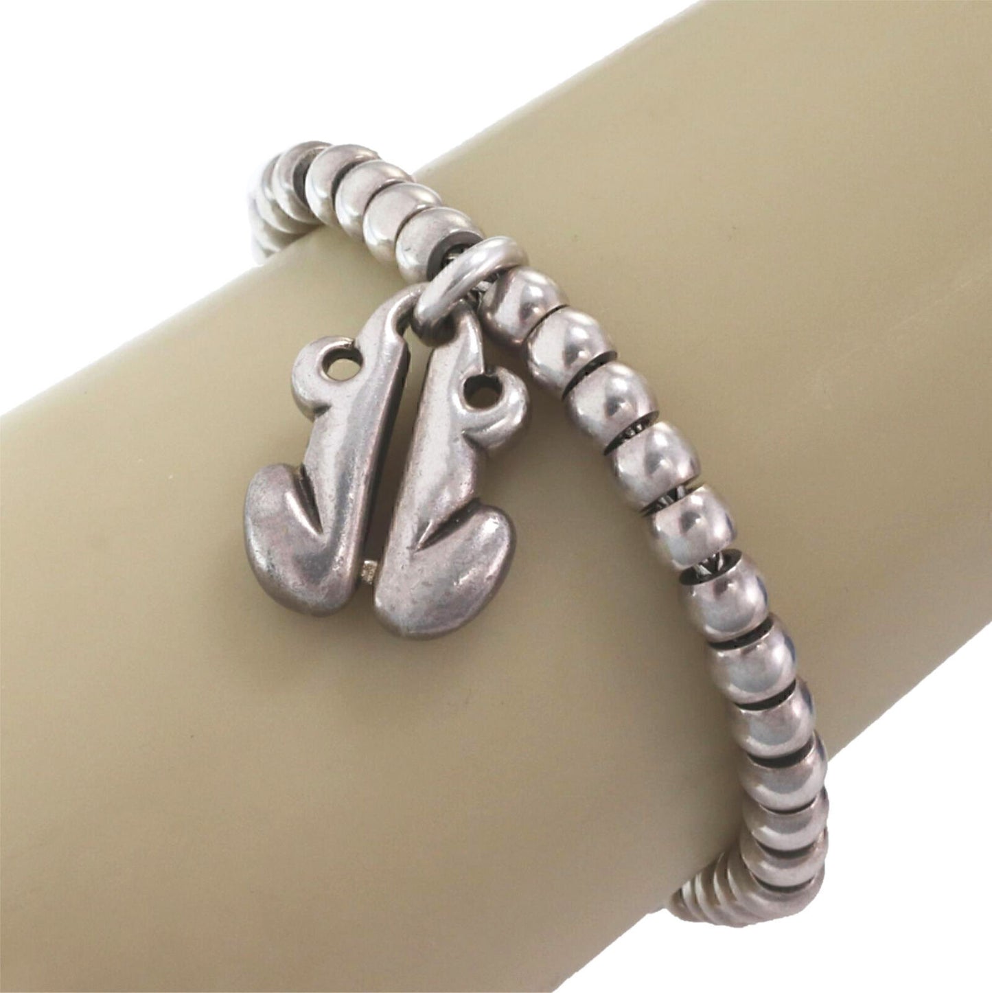 Kieselstein-Cord Sterling Silver Frog Charm Bead Toggle Bracelet