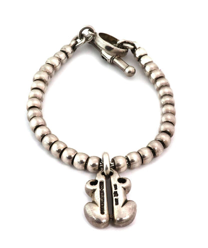 Kieselstein-Cord Sterling Silver Frog Charm Bead Toggle Bracelet