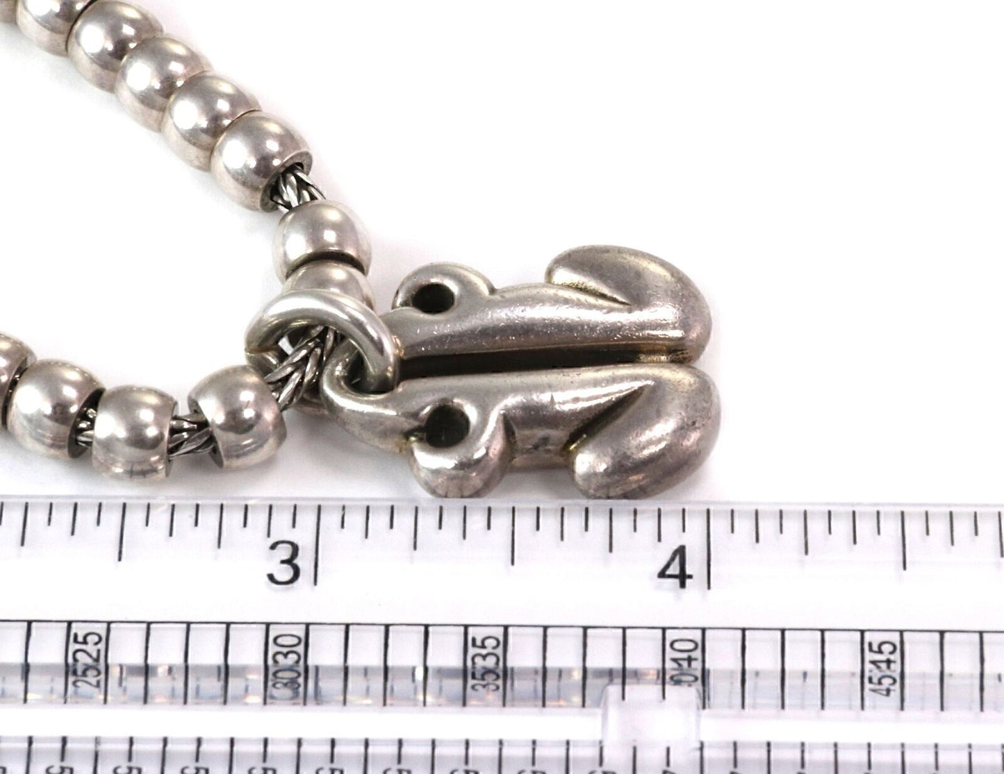 Kieselstein-Cord Sterling Silver Frog Charm Bead Toggle Bracelet