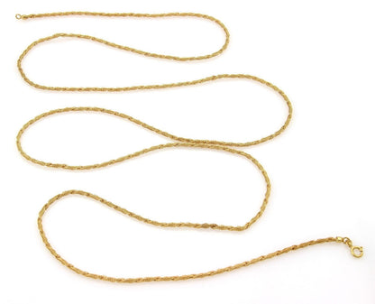 Twisted Mesh Design 18k Yellow Gold Necklace 52" Long - 28.8gr.