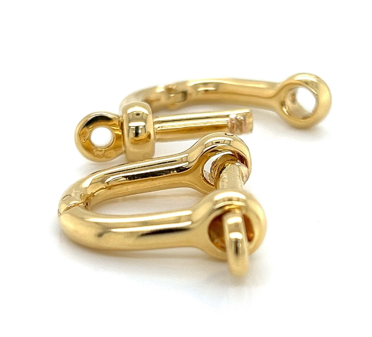 Van Cleef & Arpels Vintage 14k Yellow Gold Key Bolt Oval Cufflinks w/Paper