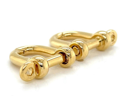 Van Cleef & Arpels Vintage 14k Yellow Gold Key Bolt Oval Cufflinks w/Paper