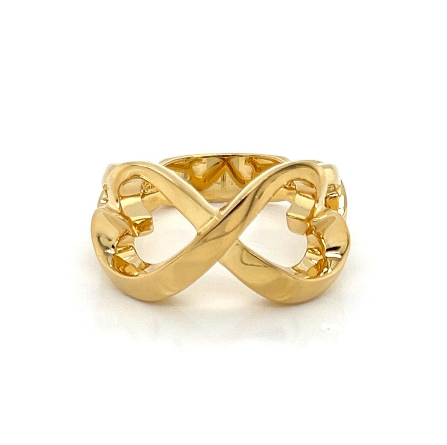 Tiffany & Co. Picasso Infinity 18k Yellow Gold Double Hearts Ring - Size 6.5