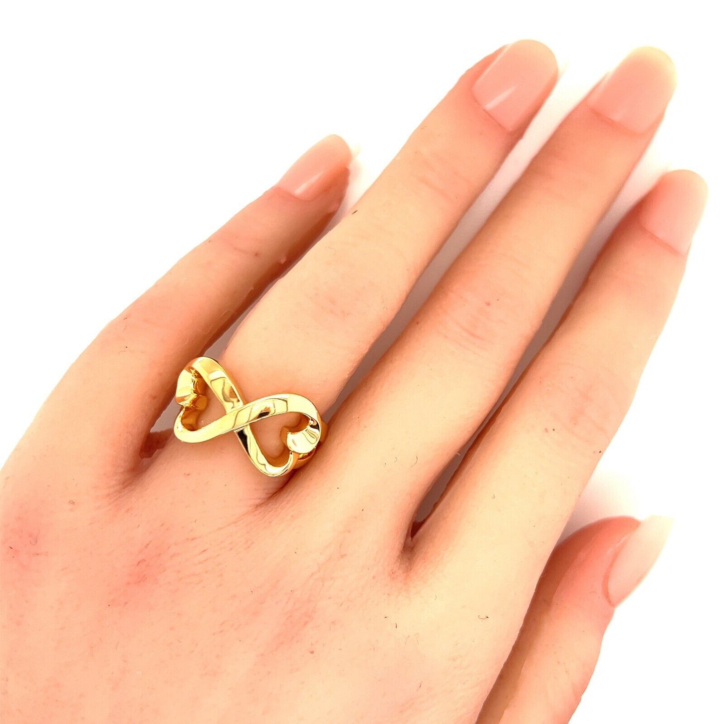 Tiffany & Co. Picasso Infinity 18k Yellow Gold Double Hearts Ring - Size 6.5