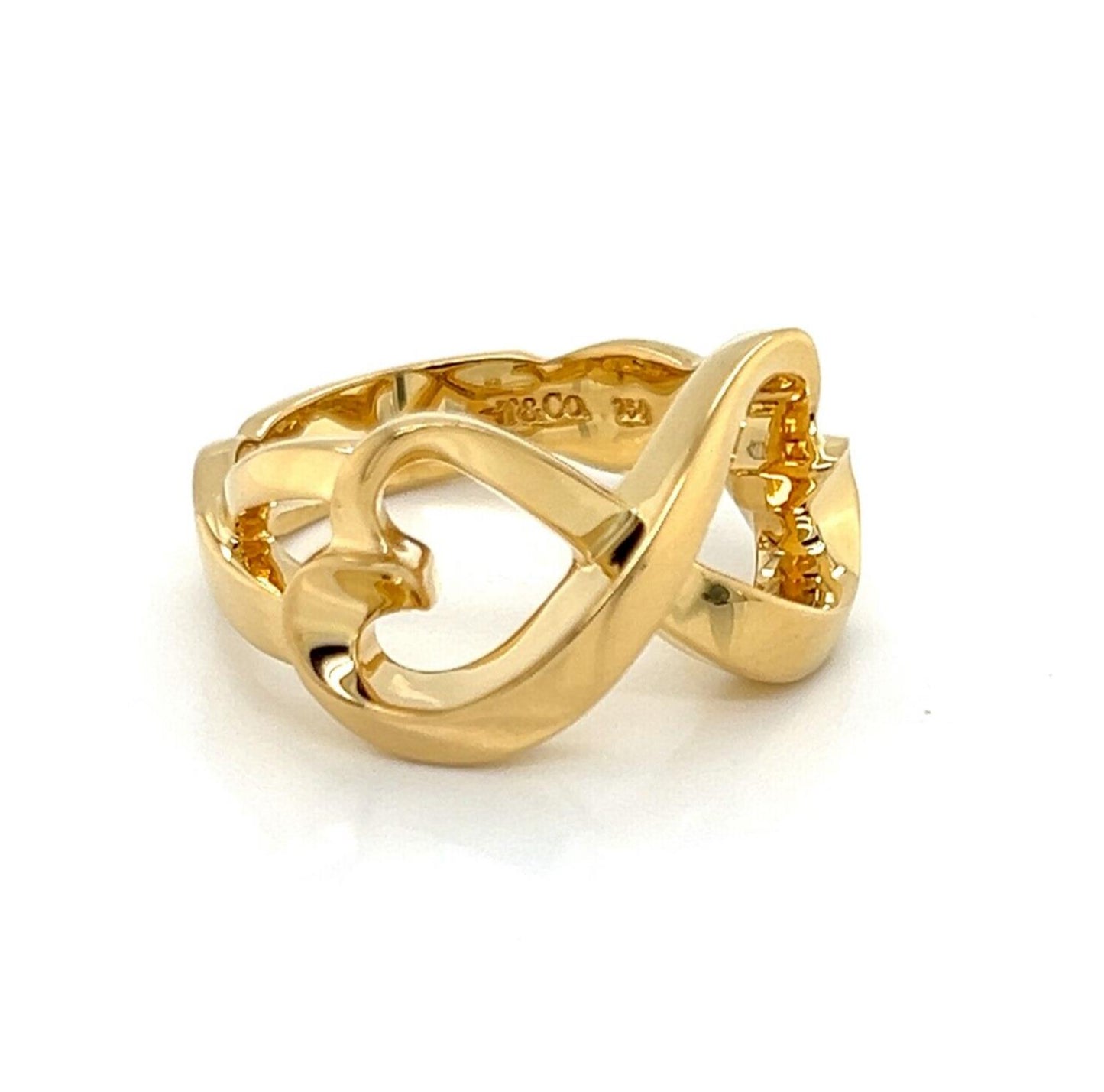 Tiffany & Co. Picasso Infinity 18k Yellow Gold Double Hearts Ring - Size 6.5