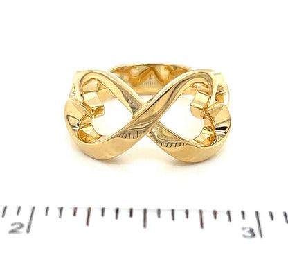 Tiffany & Co. Picasso Infinity 18k Yellow Gold Double Hearts Ring - Size 6.5