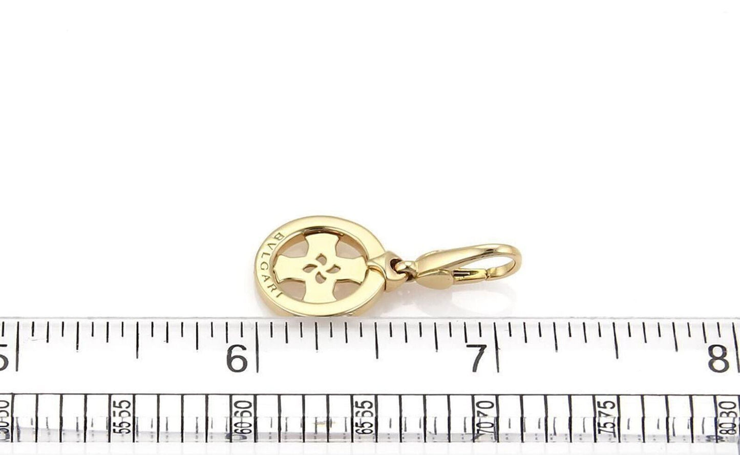 Bvlgari Tondo 18k Yellow Gold Cross Circle Charm Pendant