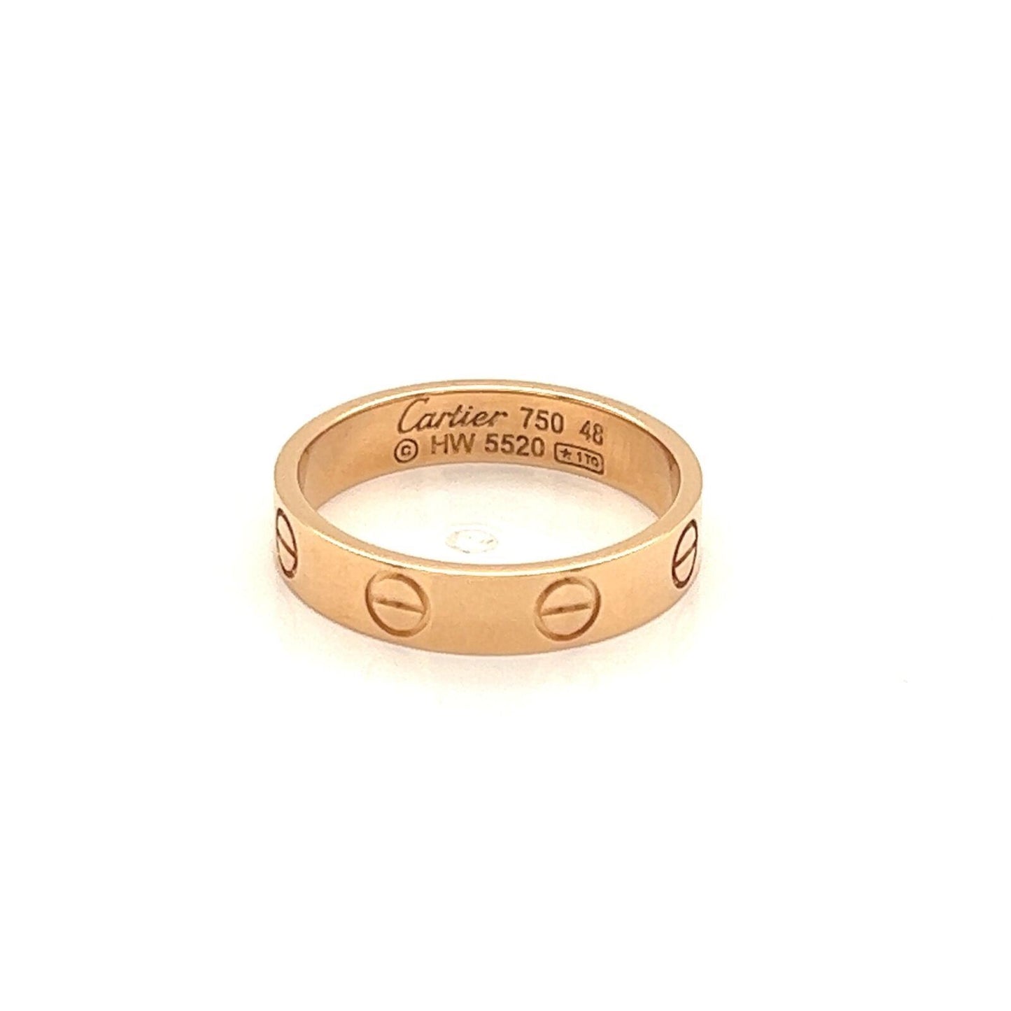 Cartier Mini Love 18k Pink Gold Wedding Band Ring w/Cert - Size 4.5