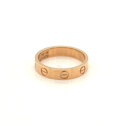 Cartier Mini Love 18k Pink Gold Wedding Band Ring w/Cert - Size 4.5