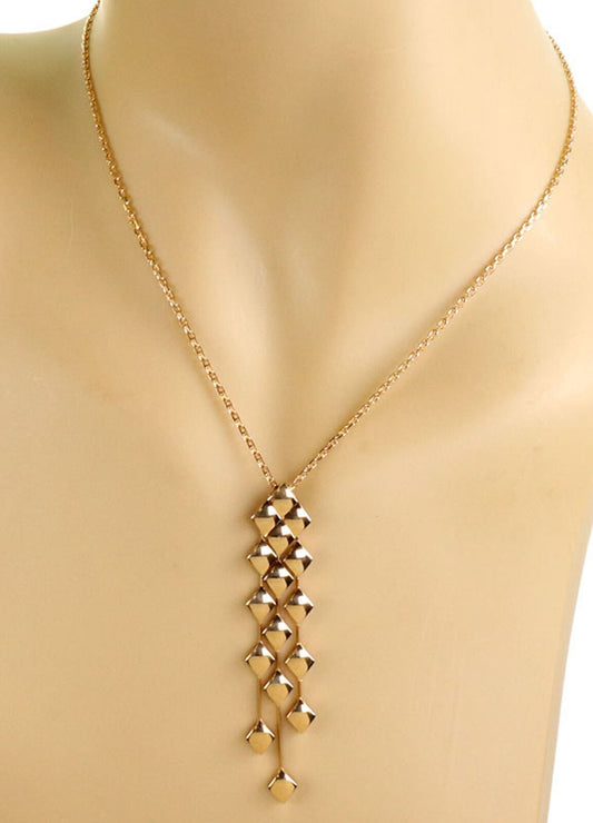 Chanel Matelasse 18k Yellow Gold Dangle Pendant Necklace