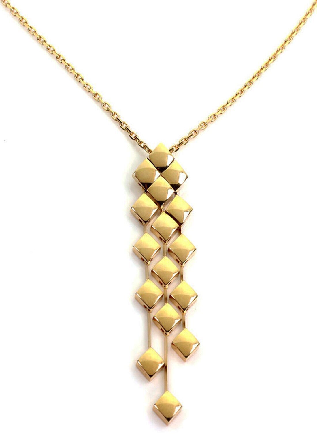 Chanel Matelasse 18k Yellow Gold Dangle Pendant Necklace