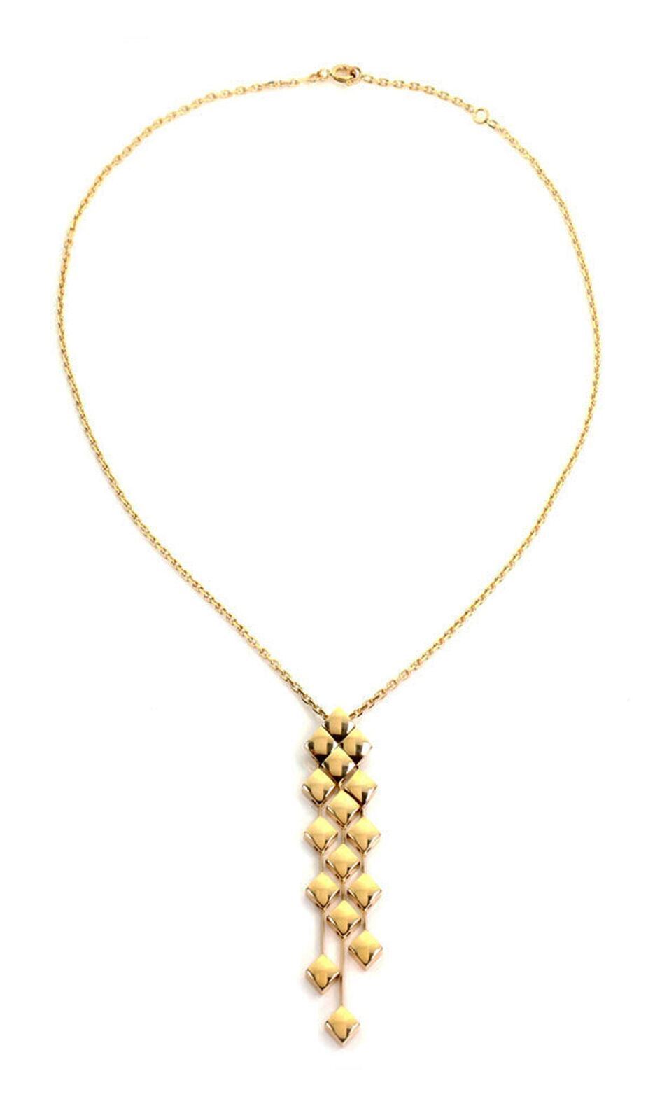 Chanel Matelasse 18k Yellow Gold Dangle Pendant Necklace