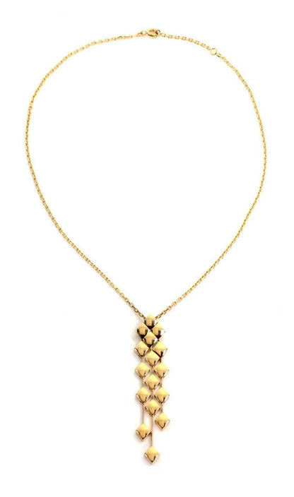 Chanel Matelasse 18k Yellow Gold Dangle Pendant Necklace